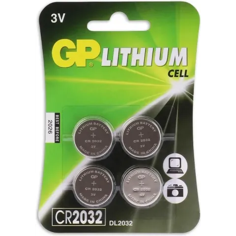 GP Lithium CR2032 knoopcelbatterijen - 4 stuks