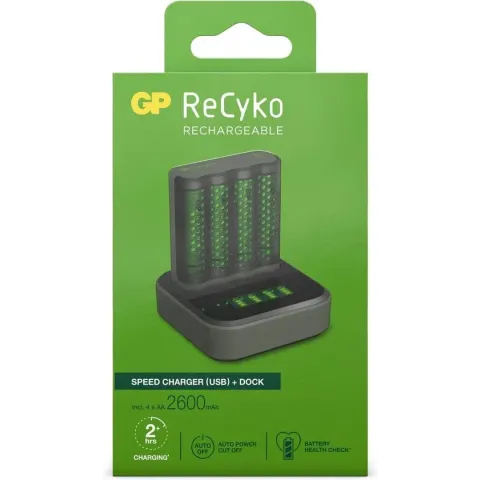 GP ReCyko M4D45 4-voud LCD 4Port Docking St. + 4x AA NiMh 2600mAh