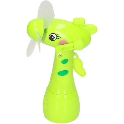 Groene waterspray ventilator giraffe 15 cm voor kinderen - Zomer ventilator met waterverstuiver voor extra verkoeling