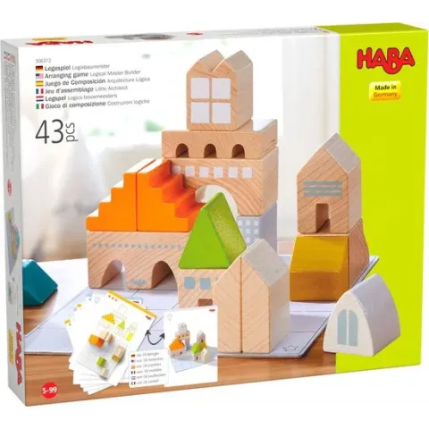 Haba Bouwstenen Logica Bouwmeesters Junior Hout 43-delig