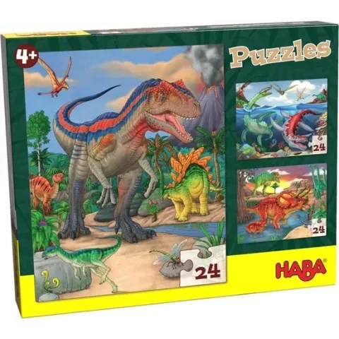 Haba Legpuzzel Dinosaurussen 3-in-1 Jongens 3 X 24 Stukjes