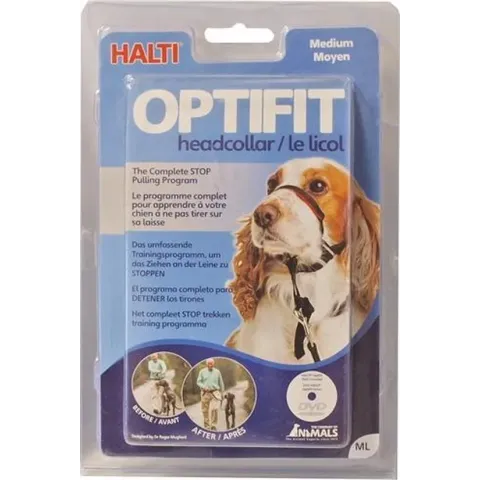 Halti OptiFit Headcollar - Hond - Anti trekhalsband - Maat M - Voor Labrador, Boxer, Dobermann, Golden retriever