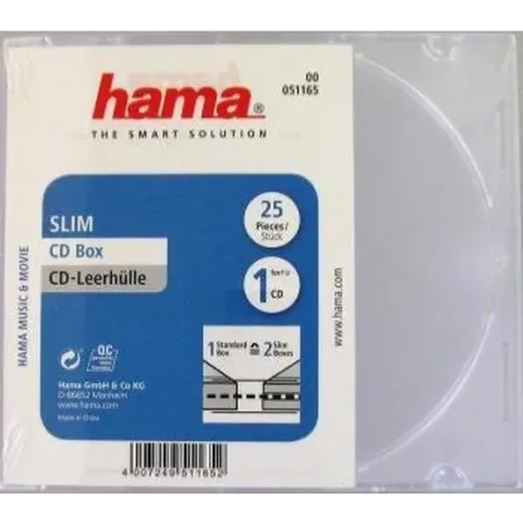 Hama 04751165 Cd Slim Box - 25 stuks / Transparant