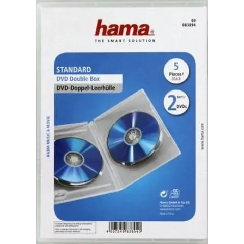 Hama 04783894 DVD Dubbel-box - 5 Pak / Transparant