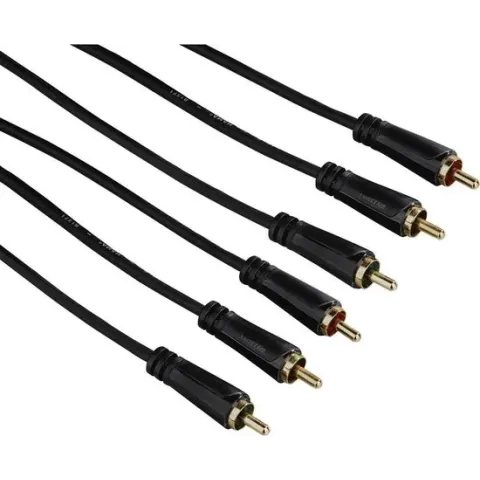 Hama 75122148 component videokabel (YPbPr) 3 m 3 x RCA Zwart