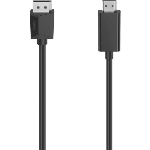 Hama DisplayPort / HDMI Aansluitkabel 1.50 m 00200712 Zwart [1x DisplayPort stekker - 1x HDMI-stekker]