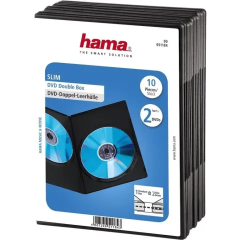 Hama Dvd Dubbelhoes Slim - 10 stuks / Zwart