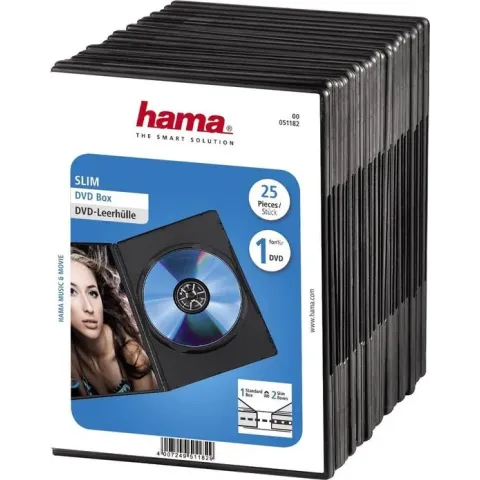 Hama Dvd Slimline Zwart 25 stuks