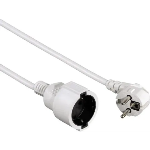Hama ''Profi'' Extension Cable with Earth Contact, 2 m, white 2m Wit electriciteitssnoer