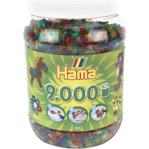 Hama Strijkkralen Glitter in Pot 9000 Stuks