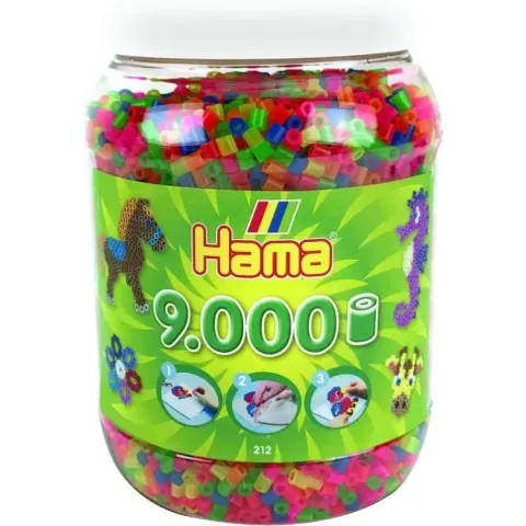 Hama Strijkkralen in Pot 9000 Stuks Neon
