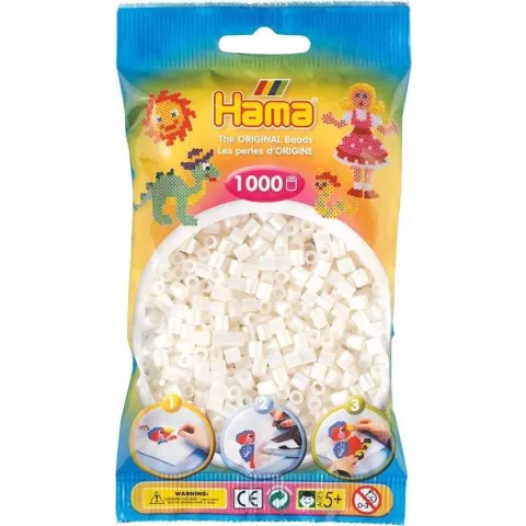 Hama Strijkkralen - Parel Wit (064), 1000st.