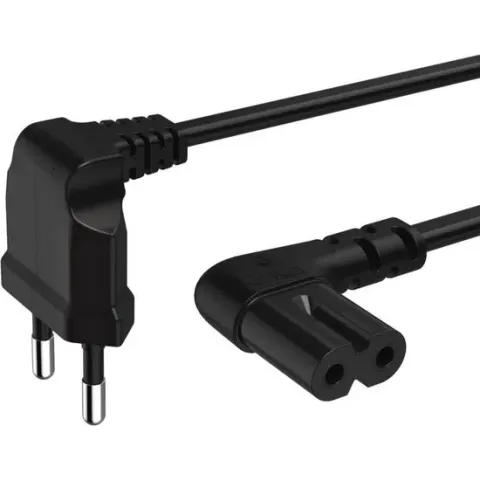 Hama Stroomsnoer met 90°stekker 5m zwart