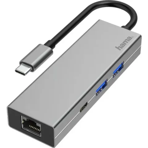 Hama USB-C-hub Multiport 4-poorts 2x USB-A USB-C LAN/ethernet