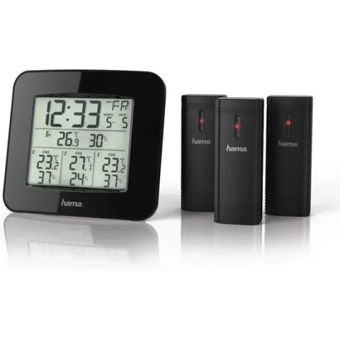 Hama Weerstation "EWS-Trio", met drie sensoren, zwart