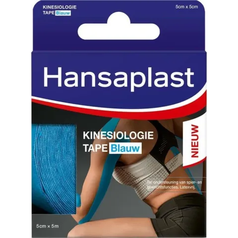 Hansaplast Kinesiologie Sporttape - Blauw - 1 Rol, 50mm x 5m