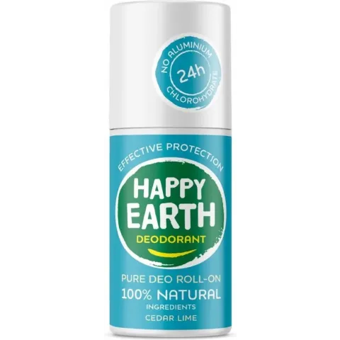 Happy Earth Pure Deodorant Roll-On Cedar Lime 75 ml