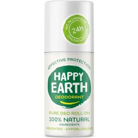 Happy Earth Pure Deodorant Roll-On Unscented 75 ml - 100% natuurlijk