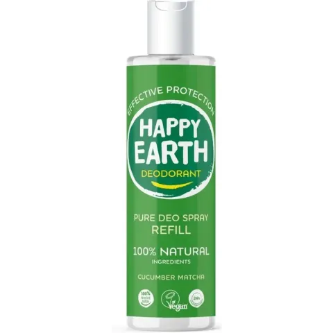 Happy Earth Pure Deodorant Spray Navulling Cucumber Matcha 300 ml - 100% natuurlijk