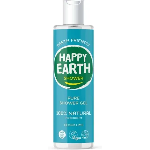 Happy Earth Pure Shower Gel Cedar Lime 300 ml - 100% natuurlijk