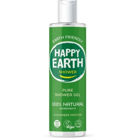 Happy Earth Pure Shower Gel Cucumber Matcha 300 ml - 100% natuurlijk