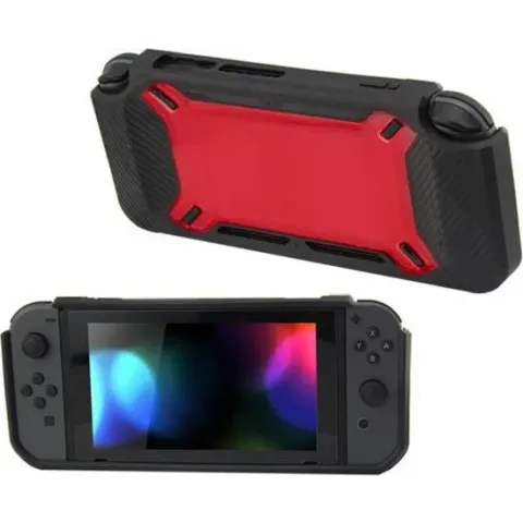 Hard Case Cover voor Nintendo Switch Beschermhoes - Rubber Touch Zwart -Rood