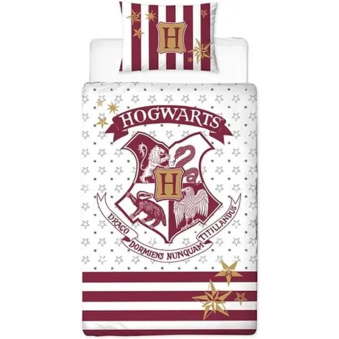 Harry Potter - Dekbedovertrek - Eenpersoons - 140 x 200 cm - Rood