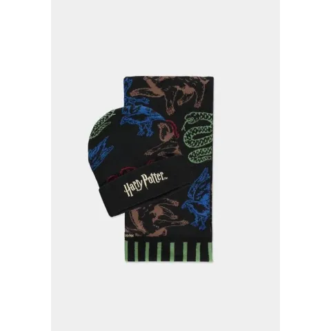 Harry Potter Muts & Sjaal Set Giftset (Beanie & Sjaal) Zwart
