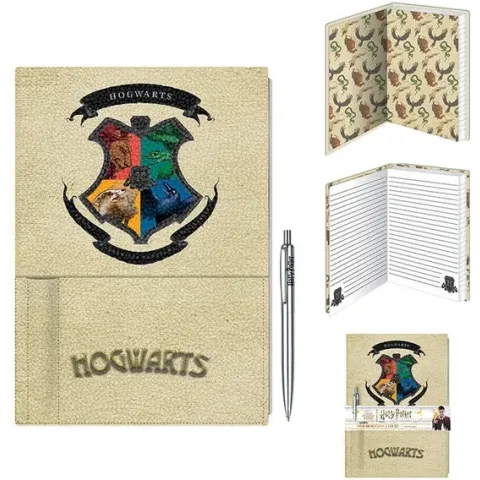 Harry Potter Premium A5 Notebook with Pen - Hogwarts Houses