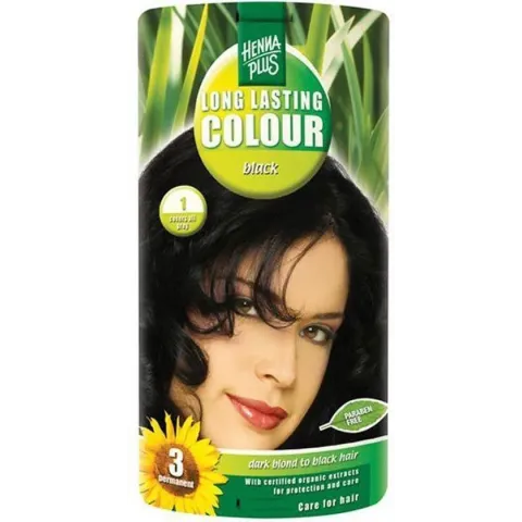 Hennaplus Long Lasting Colours 1 Black - Haarverf