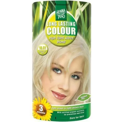 Hennaplus Long Lasting Colours 10.01 High Light Silver Blond - Haarverf
