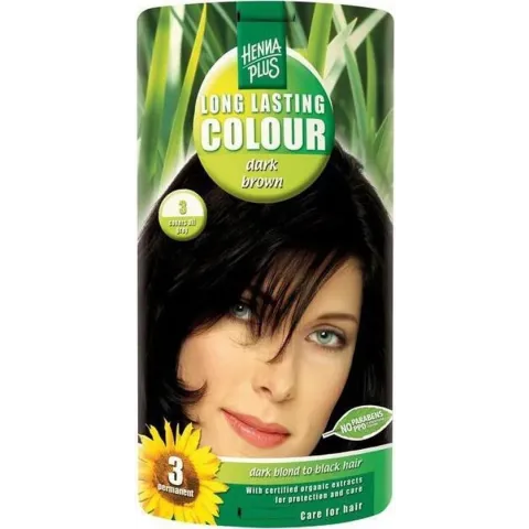 Hennaplus Long Lasting Colours 3 Dark Brown - Haarverf