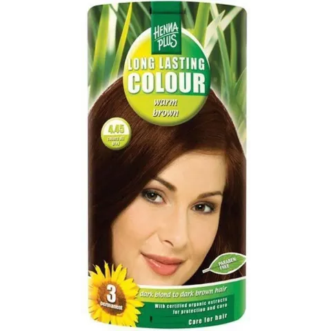 Hennaplus Long Lasting Colours 4.45 Warm Brown - Haarverf