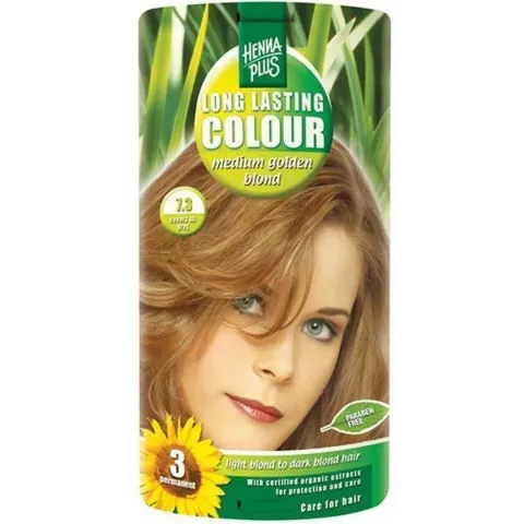 Hennaplus Long Lasting Colours 7.3 Medium Golden Blond - Haarverf