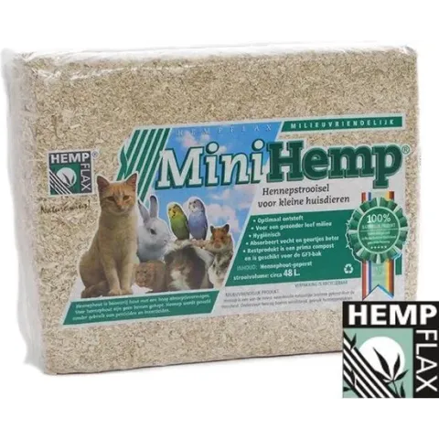 Hennepvezelstrooisel bodembedekking knaagdier 48 ltr