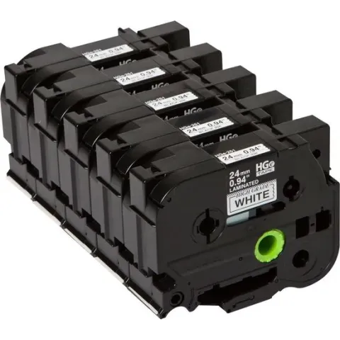 HGE-251 24mm - black on white 5 pack
