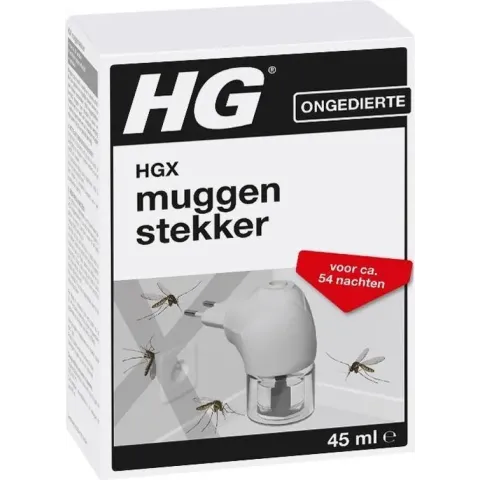 HGX muggenstekker - 45 ml - navulbaar - effectief anti-muggen middel