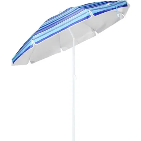 HI Strandparasol 200 cm gestreept blauw