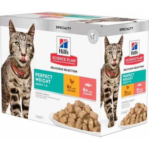 Hill's Feline Pouch Adult Perfect Weight Multipack 12x85 g