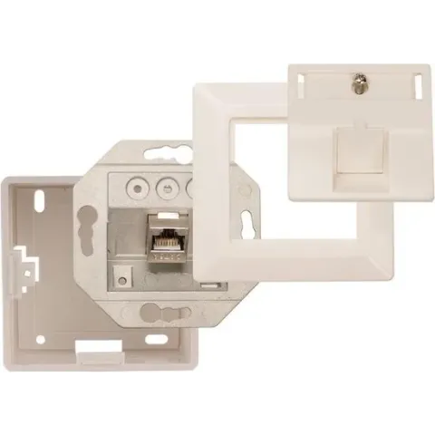 Hirschmann IDC 1000M SHOP - Data wandcontactdoos 1x RJ 45, inbouw, wit