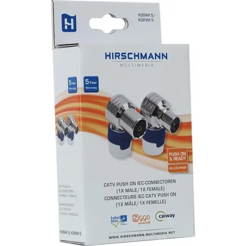 Hirschmann KOSWI 5 / KOKWI 5 Coax IEC push-on connectoren set / haaks