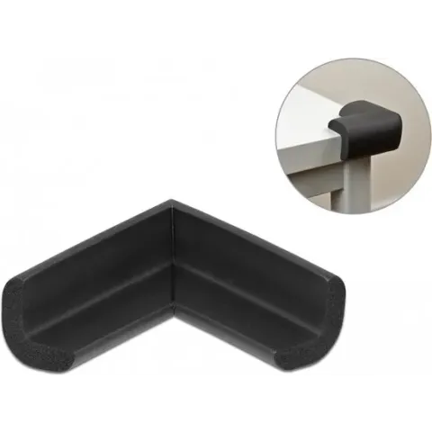 Hoekbeschermer met zelfklevend pad - 56 x 56 x 22 mm / zwart schuim