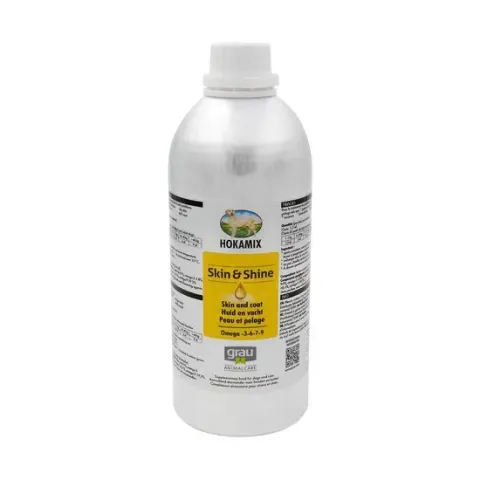 HOKAMIX Skin&Shine 1000 ml navulverpakking voor honden, katten en knaagdieren - Huid en vacht