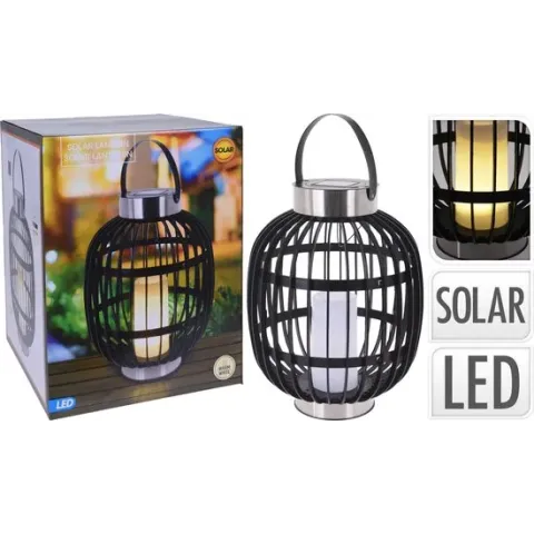 Home & Styling - Solar buitenlamp lantaarn  - LED windlicht kaars 30 cm hoog