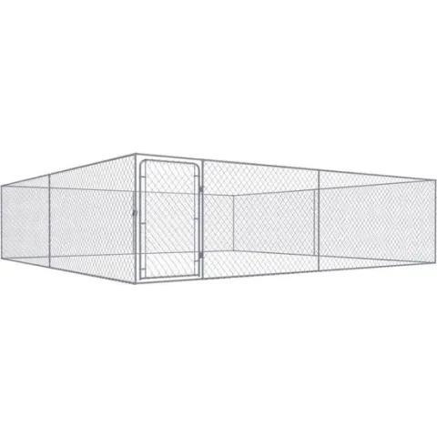 Hondenkennel voor buiten 4x4x1 m gegalvaniseerd staal