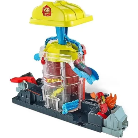 Hot Wheels City Super Fire House Rescue Speelset + Auto