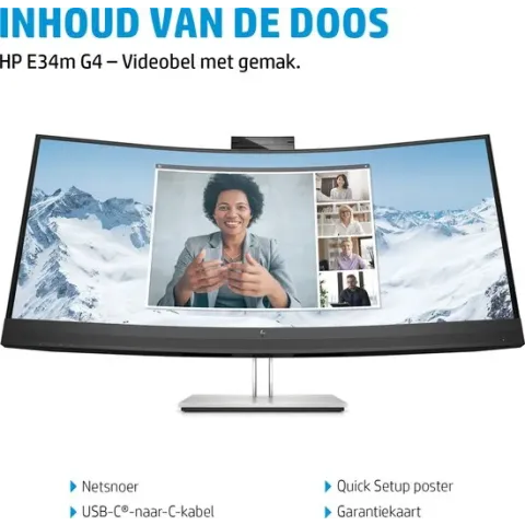 HP E34m G4 86,4 cm (34") 3440 x 1440 Pixels Wide Quad HD Zwart