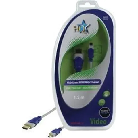 HQ - 1.4 High Speed HDMI naar Micro HDMI kabel - 1.5 m - Blauw/Grijs