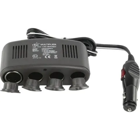 HQ 4-voudige 12V splitter met USB lader - 1 meter