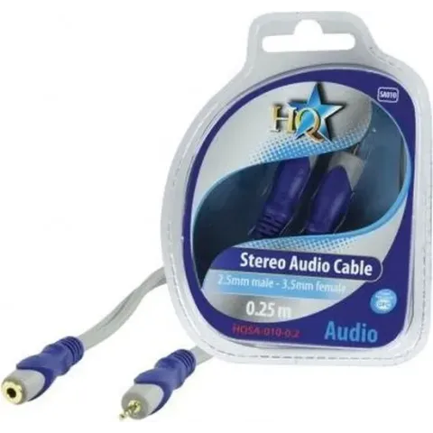 HQ SA-010-0.2 0.2m 2.5mm 3.5mm Blauw, Grijs audio kabel